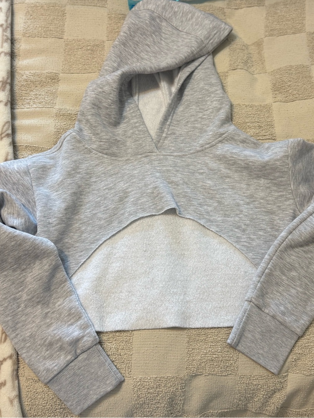 refuge Light Gray Cropped Hoodie